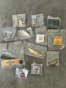 Vintage United Airlines Misc Pins Lot Of 11 &One Luggage Tag. ALL NEW IN PACKAGE - Bild 1 von 24