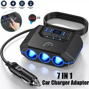 Auto KfZ Adapter Dose Zigarettenanzünder Verteiler mit 12V/24V LED Steckdose USB - Bild 1 von 20