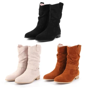 Mujeres Cómodas Botas de Gamuza con Hebilla Botines Ligeros para Artículos Diarios - Imagen 1 de 15