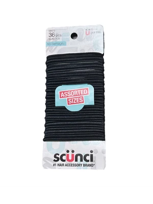 Scunci Sin Daños Surtido Tamaño 4mm y 2mm Elástico, 36 Ct Foto 1 de 3