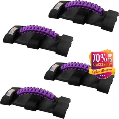 Purple Side Roll Bar Grip Handle Grab Pull Handles For Jeep Wrangler TJ JK JL JT - Image 1 of 4