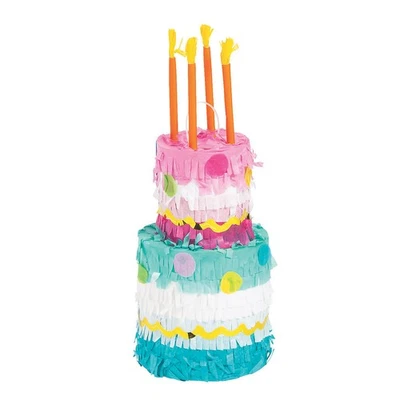 Mini Birthday Cake Piñata Decorations - 3 Pc. - Image 1 of 2