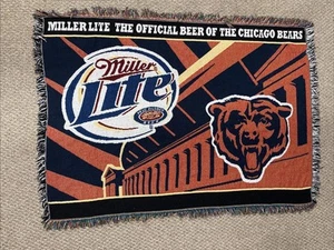 Chicago Bears Tapestry 55” x 40” Miller Lite Official Beer Of The Chicago Bears - Picture 1 of 6