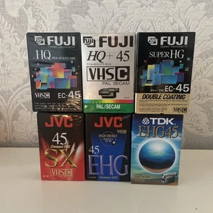 6x TDK, JVC, FUJI 45 High Grade VHS C PAL Secam Camcorder VHSC Tape NEW SEALED - Picture 1 of 7