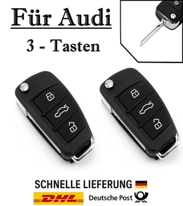 2x Ersatz Klappschlüssel Gehäuse für Audi 3-Tasten PKW Fernbedienung KS17 - HU66 - Picture 1 of 6
