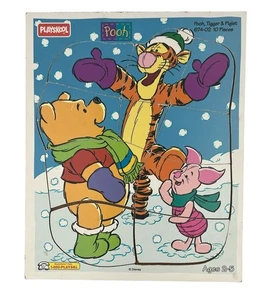 Playskool Wooden Puzzle Pooh, Tigger & Piglet Winnie the Pooh Vintage 1994 - Picture 1 of 9
