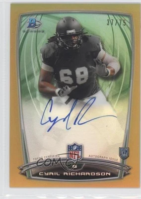 2014 Bowman Rookie Chrome Refractor Gold Border /75 Cyril Richardson #54 Auto RC - Image 1 of 2