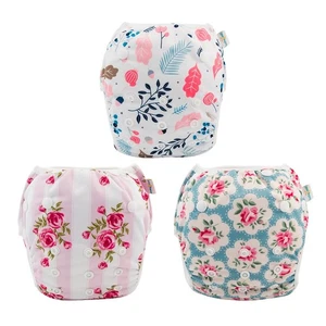 Baby Girl Swim Diapers 3 Pack for 8M-3T Babies and Toddlers, Reusable Adjusta... - Picture 1 of 7