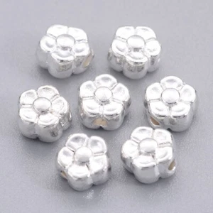 Silver Plated Spacer Beads Small Flower Shape 5mm Diameter 50pcs - Picture 1 of 4