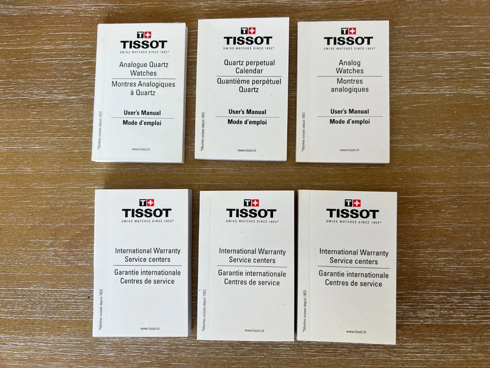 3X NUEVO FOLLETO MANUAL TISSOT ANALÓGICO Y CUARZO CON CENTRO DE SERVICIO INTERNACIONAL Foto 1 de 1