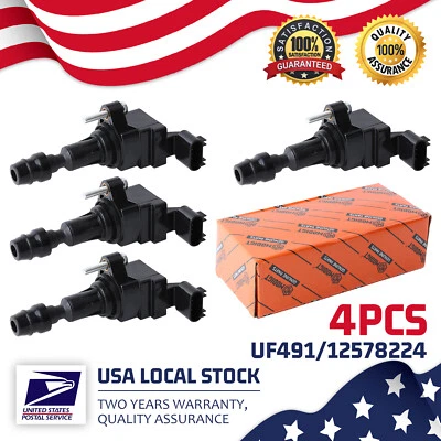 Set of 4 OEM Ignition Coil UF491 For 2012-14 Chevrolet Orlando 2.4L L4 12578224 - Image 1 of 4