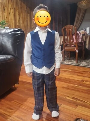 Nautica Niños Conjunto de 3 Piezas con Camisa de Vestir Chaleco de Terciopelo Azul y Pantalones Niños Talla 6 Foto 1 de 4