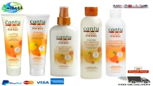 Cantu kids Care Shampo+Conditioner+Detangler+Curling Cream & custard set of 5 - Picture 1 of 6