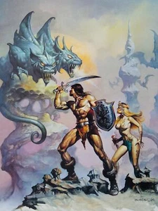 Fantasy Art Print / Plate THE TWO HEADED BEAST by Boris Vallejo c1994 - Picture 1 of 4