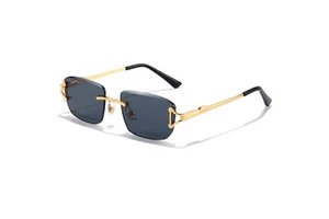 Luxus randlose quadratische Sonnenbrille für Herren & Frauen - stilvolle Metallrahmenschirme - Bild 1 von 9