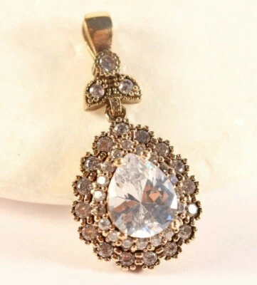 Colgante de topacio sultán hurrem hecho a mano turco de plata de ley 925k Foto 1 de 4