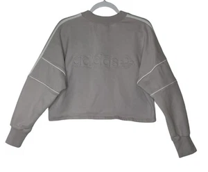 Adidas Originals Sweatshirt Women Médium Ice Purple Cropped Cozycore Athleisure - Picture 1 of 8
