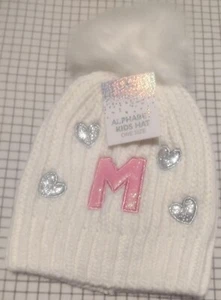 Girls Alphabet Letter 'M' Winter Hat - Picture 1 of 2