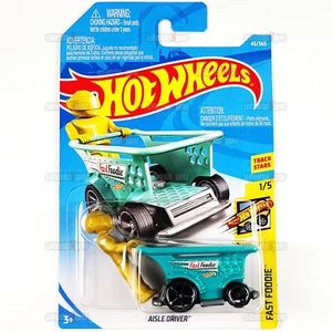 AISLE DRIVER #43 teal- Fast Foodie- 2018 Hot Wheels 1:64 HW Mattel shopping cart - Picture 1 of 2