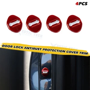 Accessories Red Stainless Steel Door Lock Cover Buckle For Honda Accord 2018-up - Picture 1 of 10