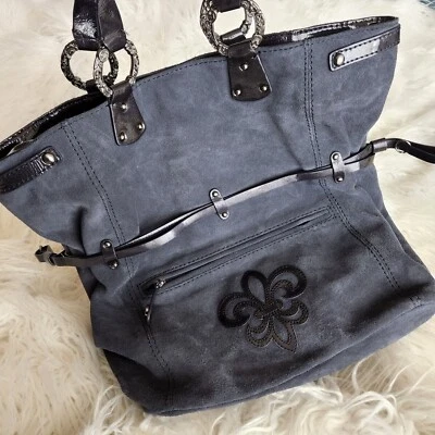 Bolsa tote feminina Gianni Bini couro preto bolsos internos logotipo bolsa de ombro de viagem - Imagem 1 de 4