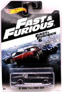 Hot Wheels 2015 Fast & Furious #6 2008 Dodge Challenger SRT8 black blkOH5spk's - Picture 1 of 4