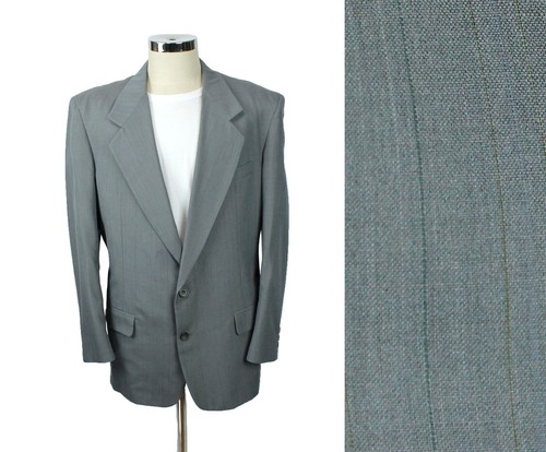 Cappotto giacca gessata giacca Christian Dior Blazer 42R vintage anni 80 misto lana grigia