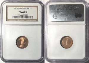 *Germany 1929-A 1 Reichspfennig, KM-37, NGC PR66RD - Picture 1 of 1
