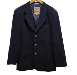 Structure Le Collezioni Blazer Sports Coat Blue Mens Vintage Wool Blend Small - Picture 1 of 13
