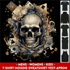 A Poker Skull Playing Cards Mens Womens Kids Unisex