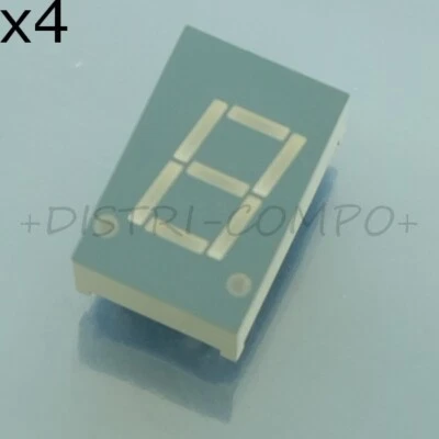 Afficheur Led 7 segment vert 1 DIGIT CA LDS-A412RI Lumex (lot de 4) - Photo 1/2