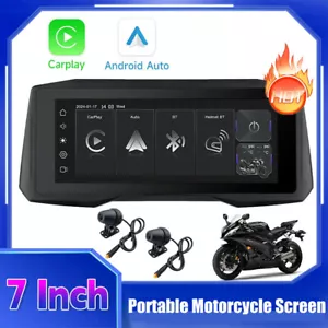 7" IPS Touch Screen Portable Motorcycle Wireless CarPlay / Android Aut / AirPlay - Picture 1 of 16