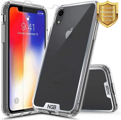 Crystal Clear Case For iPhone XR Slim Anti-Yellow Phone Cover + Tempered Glass - Image 1 of 4