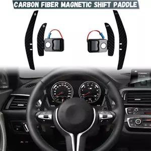 Carbon Fiber Steering Wheel Magnetic Shifter Paddles For BMW F20 F30 X1 X2 X3 X4 - Picture 1 of 9