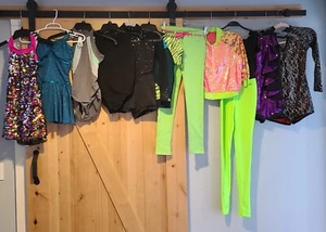 Lot of 11 Child Size L Dance Recital Costume Dress Sequin Sparkle Hip Hop - Picture 1 of 22