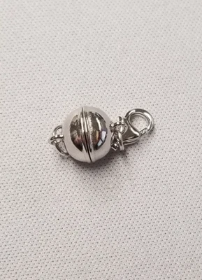 D'Joy Jewelry Round Magnetic Lock With Lobster Clasp 1" Sterling Silver - Image 1 of 4