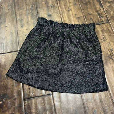 Joe Fresh XS Mini Skirt Black Sequin Wide Elastic Waistband Party Cocktail - Image 1 of 4