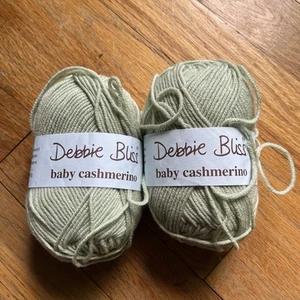 Debbie Bliss Baby Cashmerino Yarn Wool Cashmere Lt Green 2 skeins - Same dye lot - Picture 1 of 3