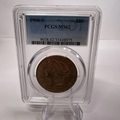 Oro Liberty 1900-S $20 MS-62 PCGS Foto 1 de 4