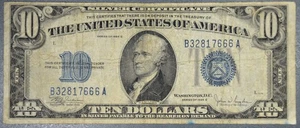 1934-C $10 SILVER CERTIFICATE NOTE Fr# 1704 Gr:  VG A5636 - Picture 1 of 2