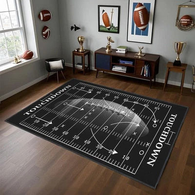 Football Rug for Bedroom,5'x7' Football Field Rugs with Non-Slip Backing,Spor... - Image 1 of 4