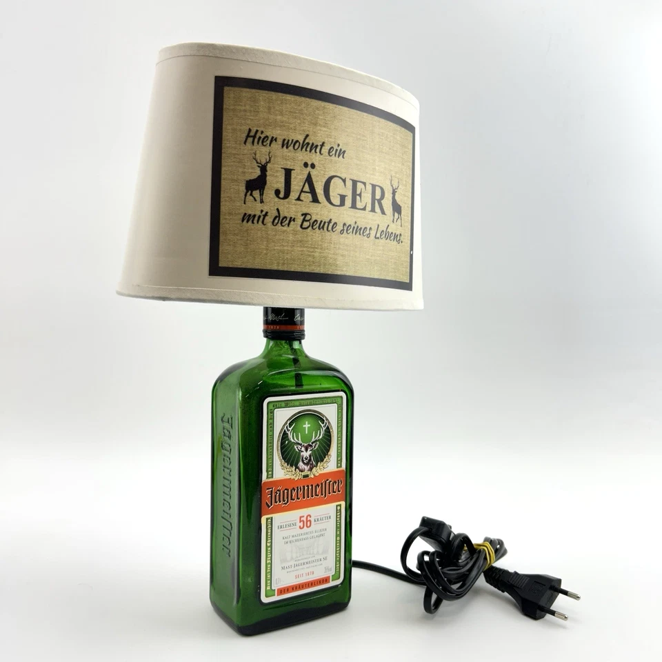 Jägermeister Flaschenlampe | Upcycling Bar Lampe | Retro Deko Geschenkidee 36cm - Bild 1 von 4