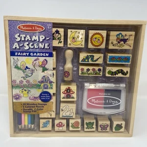 Vintage Melissa And Doug “Stamp A Scene” Fairy Garden Wood Stamp Set, NWOT - Picture 1 of 2