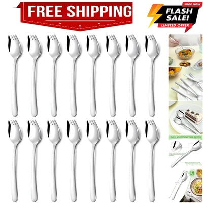 Sporks - 16-Pack из нержавеющей стали Sporks, 7,2 дюйма металлический Spork набор для макарон,... - Изображение 1 из 4