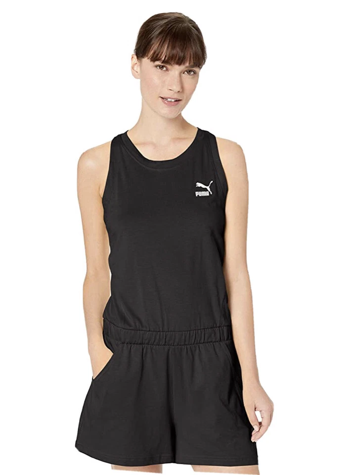 PUMA Women's Medium Classics Romper Puma Black One Piece