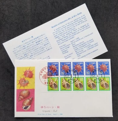 [SJ] Japan Shell 1988 Seashell Marine Life Shells (booklet FDC) - Image 1 of 4