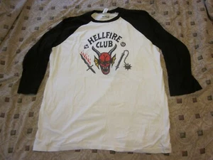 Stranger Things Hellfire Club Raglan Shirt Official Netflix Merch XL 3/4 Sleeve - Picture 1 of 9