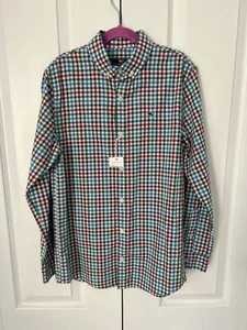 Nuevo VINEYARD VINES Azul Cuadros CAMISA BALLENA CAMISA MANGA LARGA ALGODÓN Niños 12-14 P4 - Imagen 1 de 7