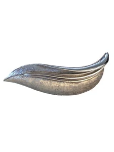 Vtg Signed Marboux Marcel Boucher Silver tone Modernist Feather Leaf Brooch Pin - Picture 1 of 6