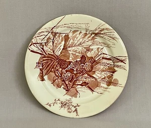 Rare Antique Aesthetic Brown Transfer Ware Plate - 'Autumn Berries' - Furnivals - Picture 1 of 7